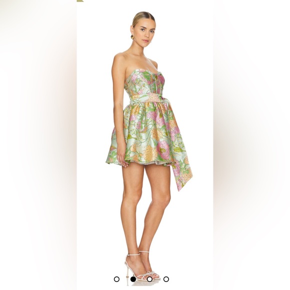 Elliatt Small Jet Set Floral Jaquard Mini Dress - Picture 2 of 7
